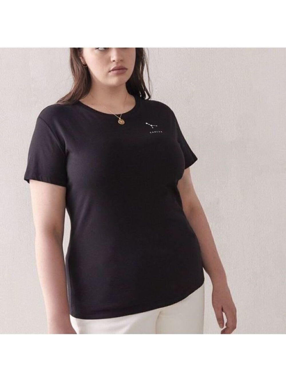 ADDITION Elle plus size 1X Black CANCER Zodiac t-shirt